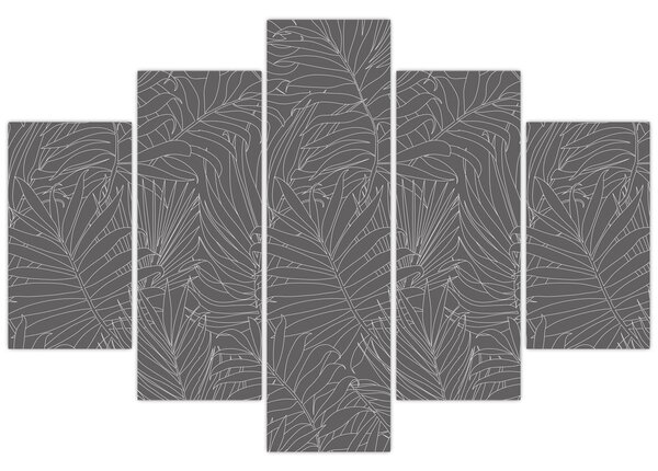 Slika - Sivo palmino lišće (150x105 cm)