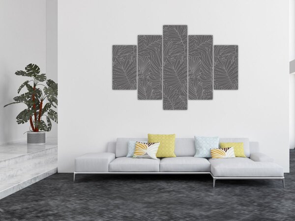 Slika - Sivo palmino lišće (150x105 cm)