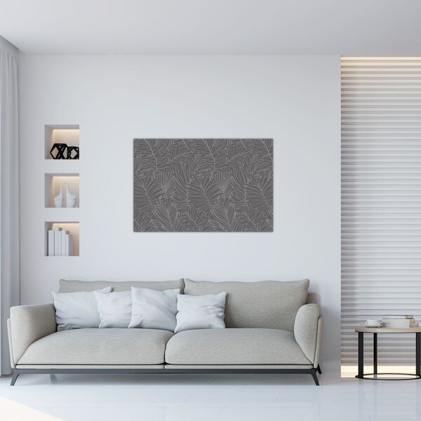 Slika - Sivo palmino lišće (90x60 cm)
