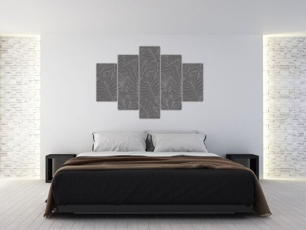 Slika - Sivo palmino lišće (150x105 cm)