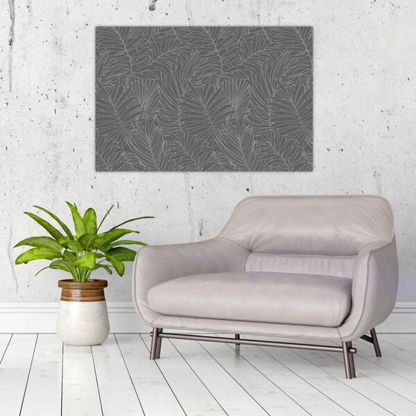 Slika - Sivo palmino lišće (90x60 cm)