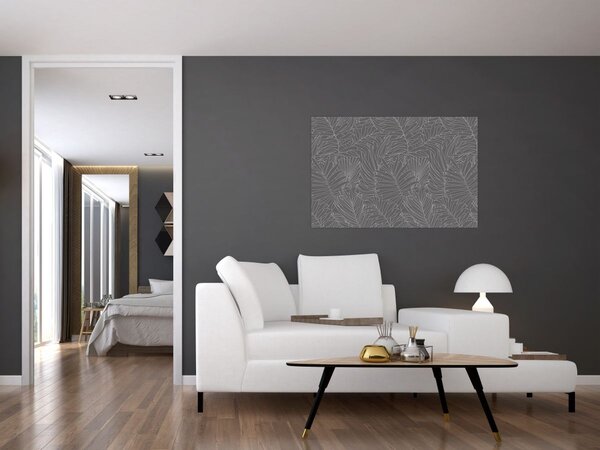 Slika - Sivo palmino lišće (90x60 cm)