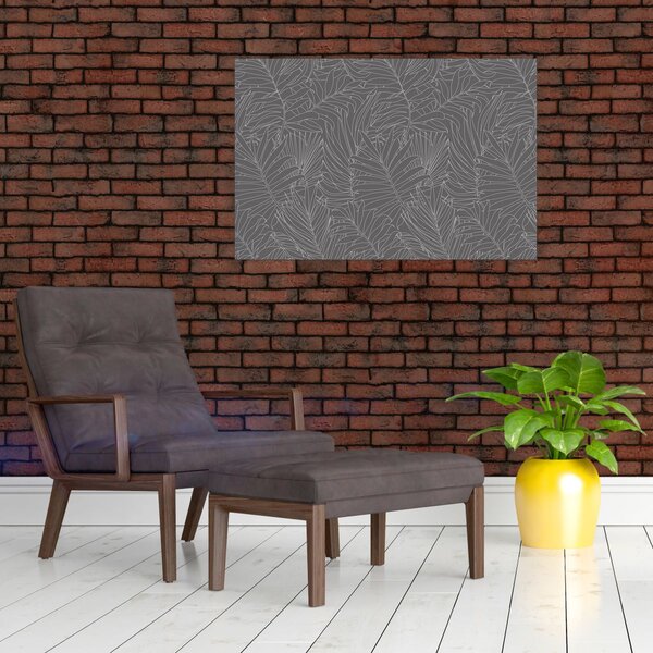 Slika - Sivo palmino lišće (90x60 cm)