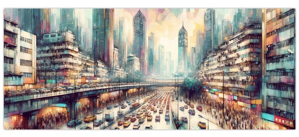 Slika - Život u velikom gradu (120x50 cm)