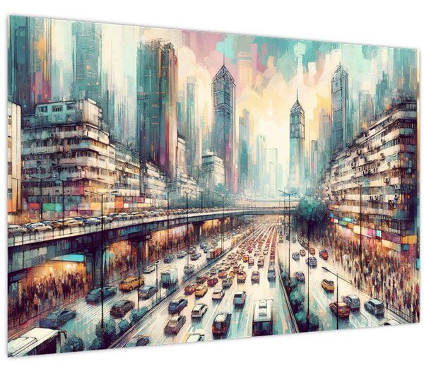 Slika - Život u velikom gradu (90x60 cm)