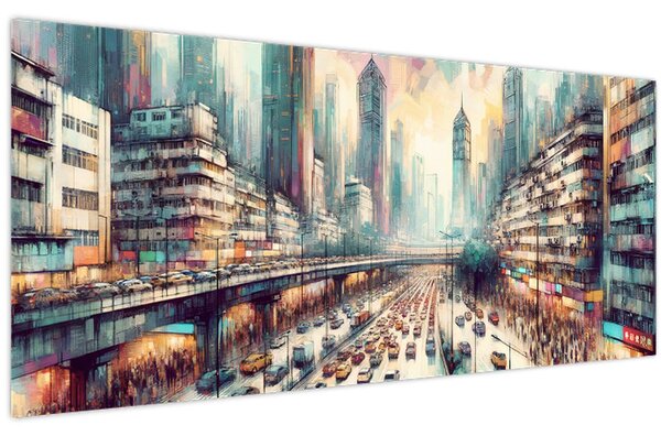 Slika - Život u velikom gradu (120x50 cm)