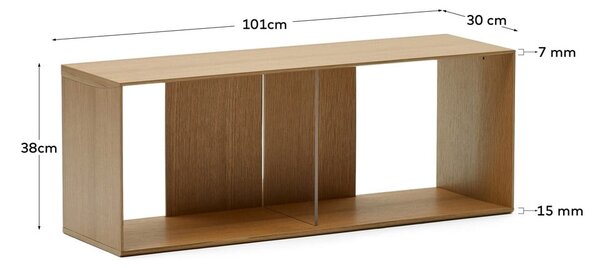 Modularni sustav polica u dekoru hrasta u prirodnoj boji 101x38 cm Litto – Kave Home