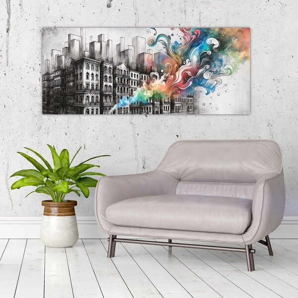 Slika - Industrijski život (120x50 cm)