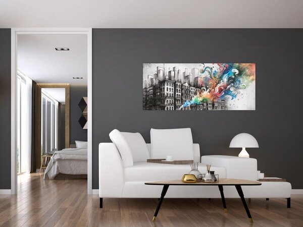Slika - Industrijski život (120x50 cm)