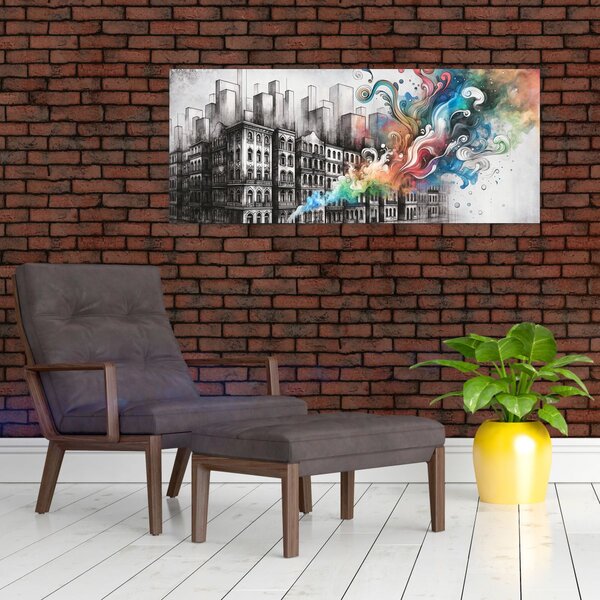 Slika - Industrijski život (120x50 cm)