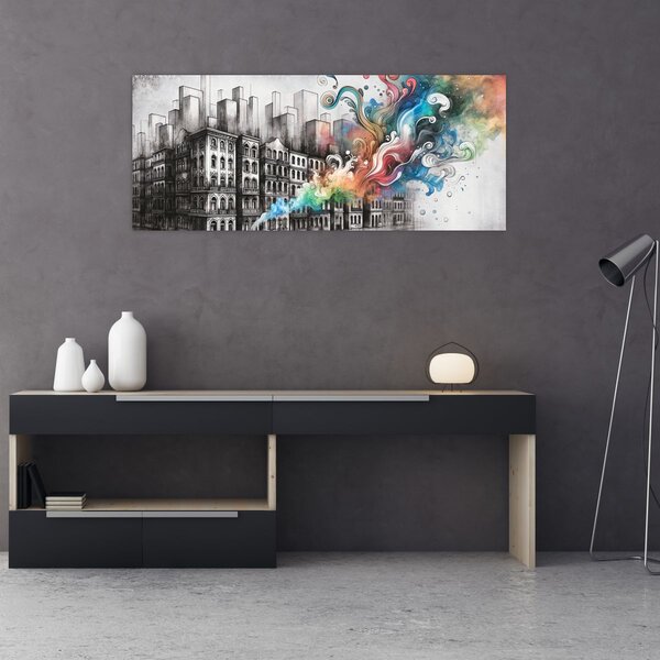 Slika - Industrijski život (120x50 cm)
