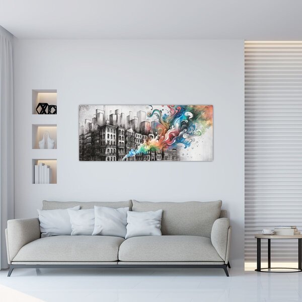 Slika - Industrijski život (120x50 cm)