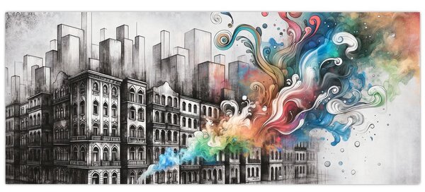 Slika - Industrijski život (120x50 cm)
