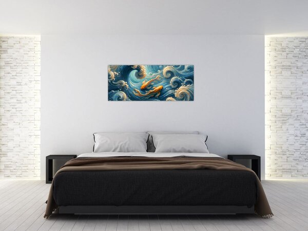 Slika - Zlatne ribe (120x50 cm)