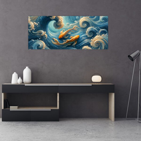Slika - Zlatne ribe (120x50 cm)