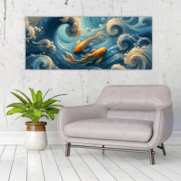 Slika - Zlatne ribe (120x50 cm)