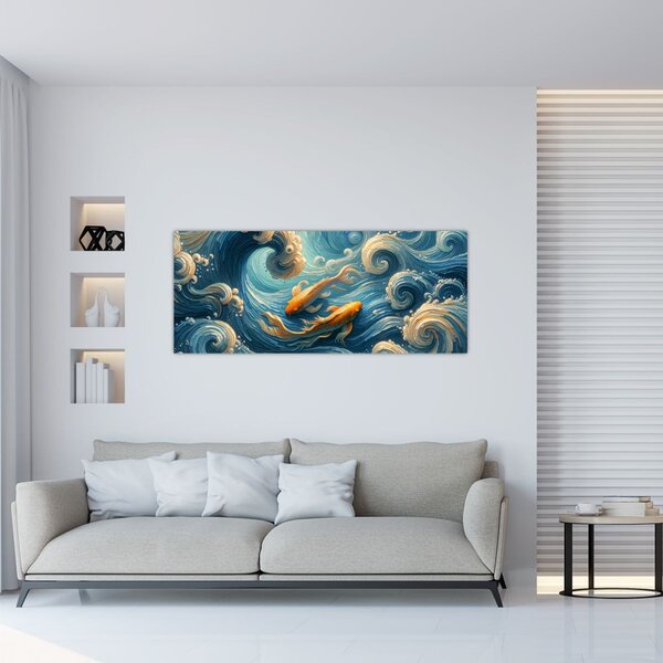Slika - Zlatne ribe (120x50 cm)