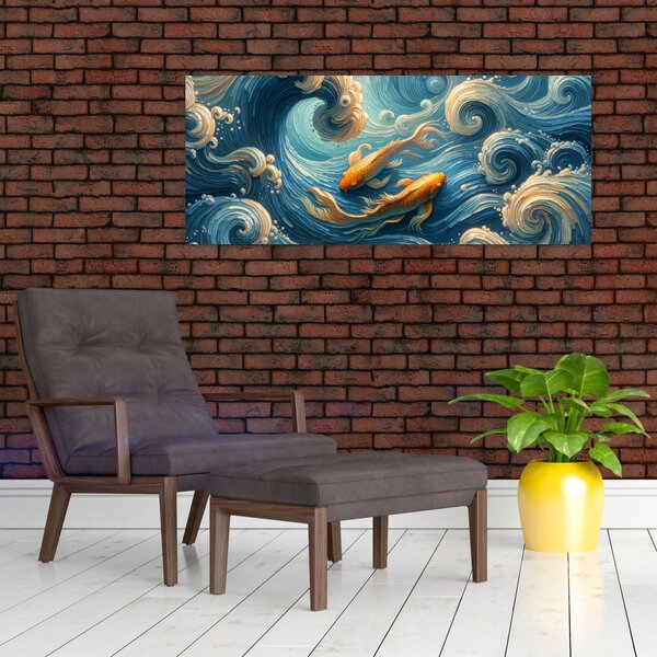 Slika - Zlatne ribe (120x50 cm)