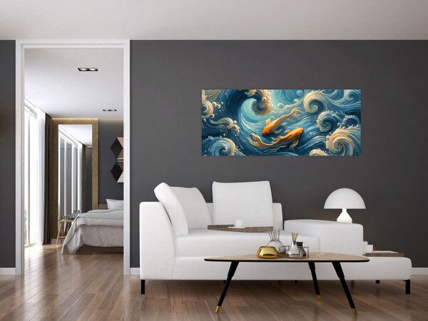 Slika - Zlatne ribe (120x50 cm)