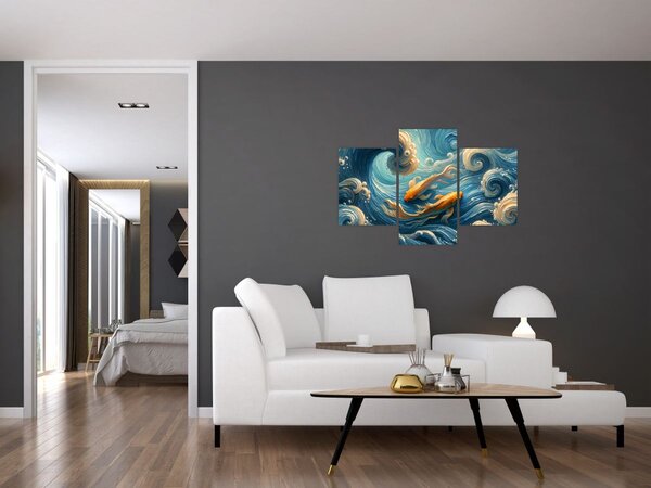 Slika - Zlatne ribe (90x60 cm)