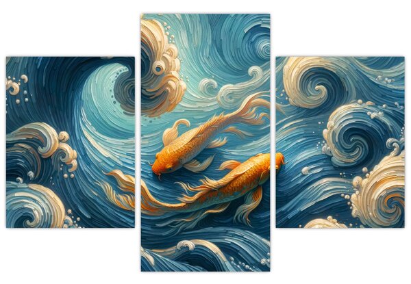 Slika - Zlatne ribe (90x60 cm)