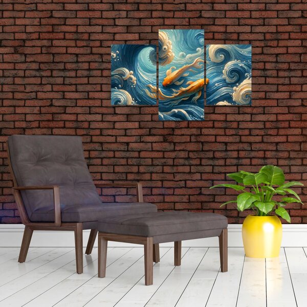 Slika - Zlatne ribe (90x60 cm)