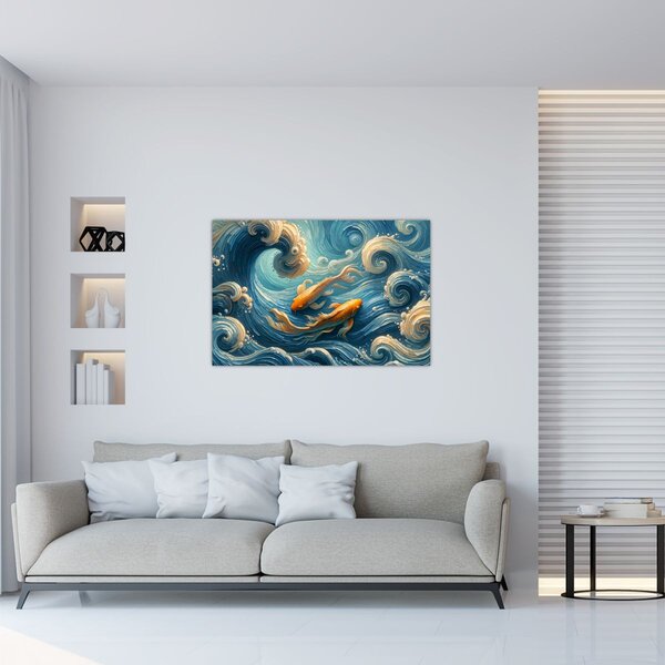 Slika - Zlatne ribe (90x60 cm)