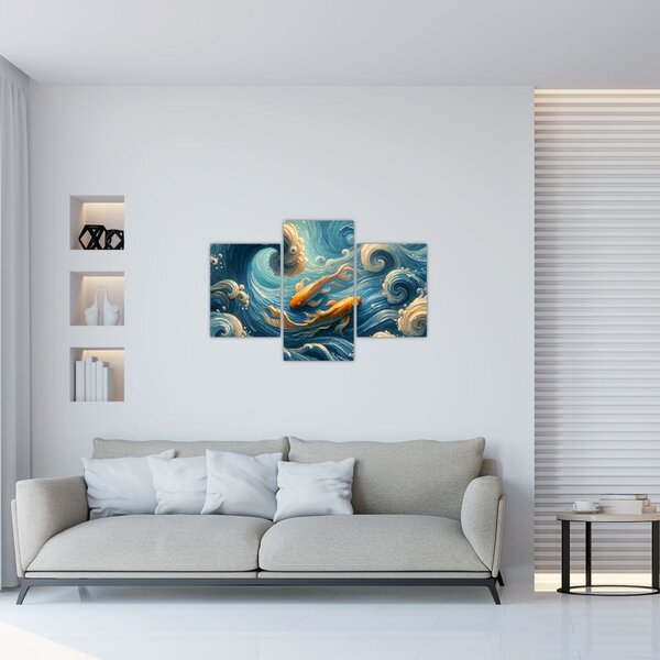 Slika - Zlatne ribe (90x60 cm)