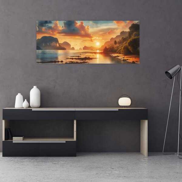Slika - Pogled s plaže (120x50 cm)