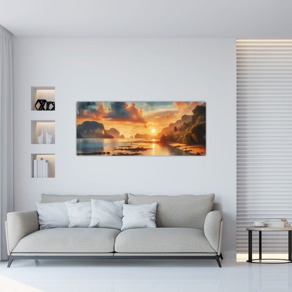 Slika - Pogled s plaže (120x50 cm)