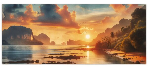 Slika - Pogled s plaže (120x50 cm)
