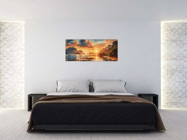 Slika - Pogled s plaže (120x50 cm)