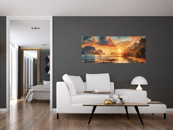 Slika - Pogled s plaže (120x50 cm)