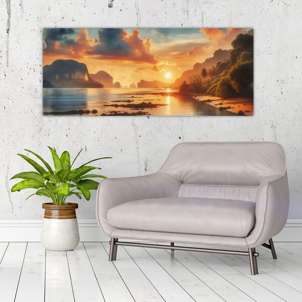 Slika - Pogled s plaže (120x50 cm)