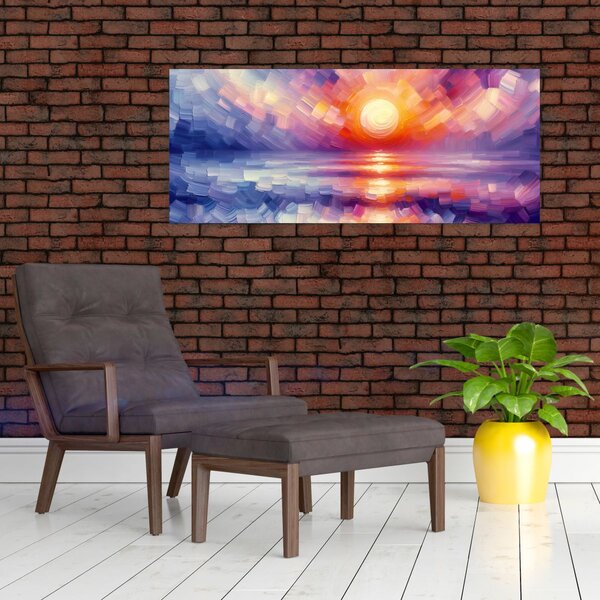 Slika - Umjetnički obojeni zalazak sunca (120x50 cm)