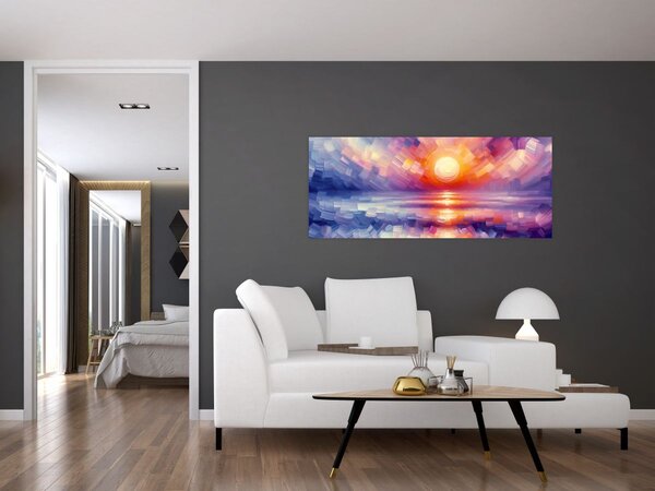 Slika - Umjetnički obojeni zalazak sunca (120x50 cm)