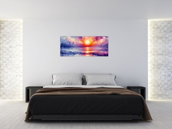 Slika - Umjetnički obojeni zalazak sunca (120x50 cm)