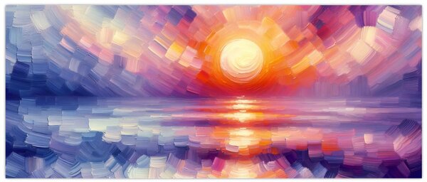 Slika - Umjetnički obojeni zalazak sunca (120x50 cm)