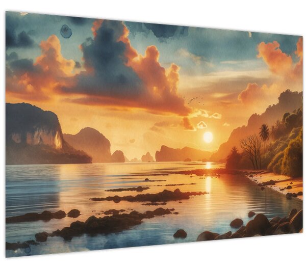 Slika - Pogled s plaže (90x60 cm)