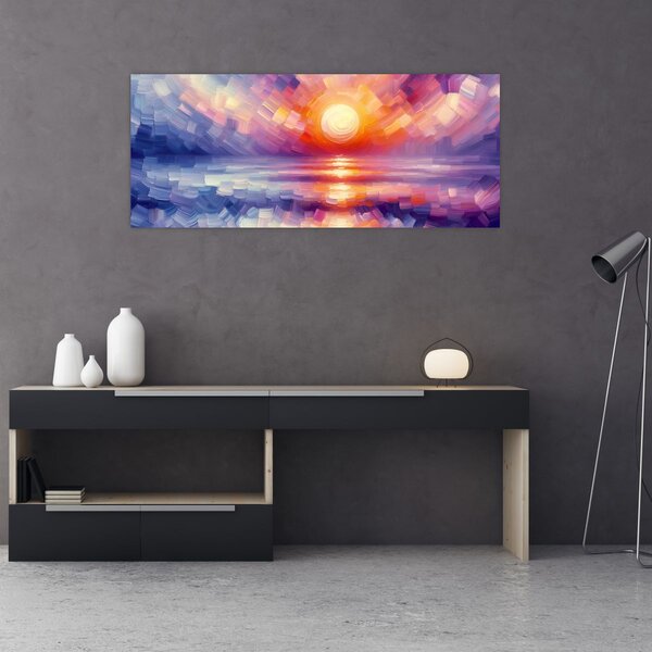 Slika - Umjetnički obojeni zalazak sunca (120x50 cm)