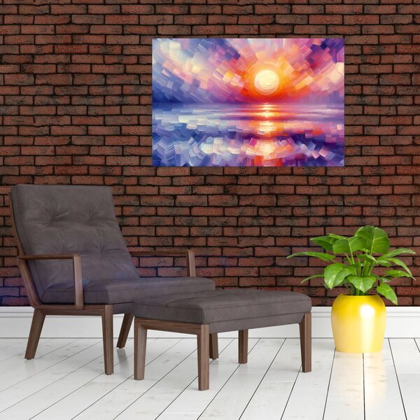 Slika - Umjetnički obojeni zalazak sunca (90x60 cm)
