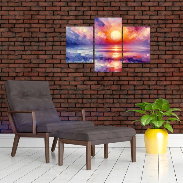 Slika - Umjetnički obojeni zalazak sunca (90x60 cm)