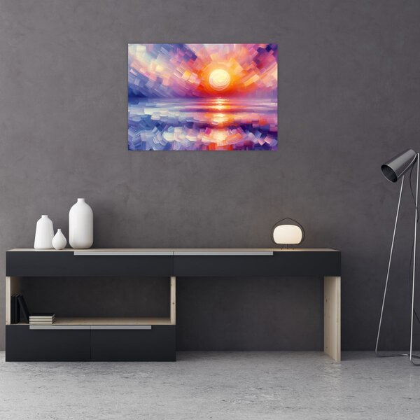 Slika - Umjetnički obojeni zalazak sunca (70x50 cm)