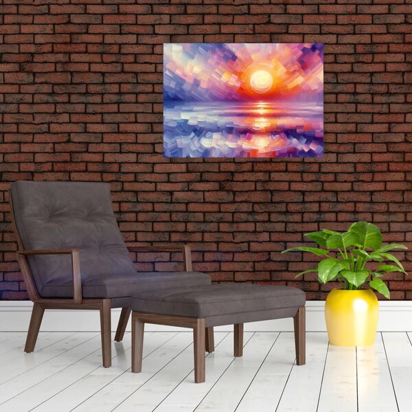 Slika - Umjetnički obojeni zalazak sunca (70x50 cm)