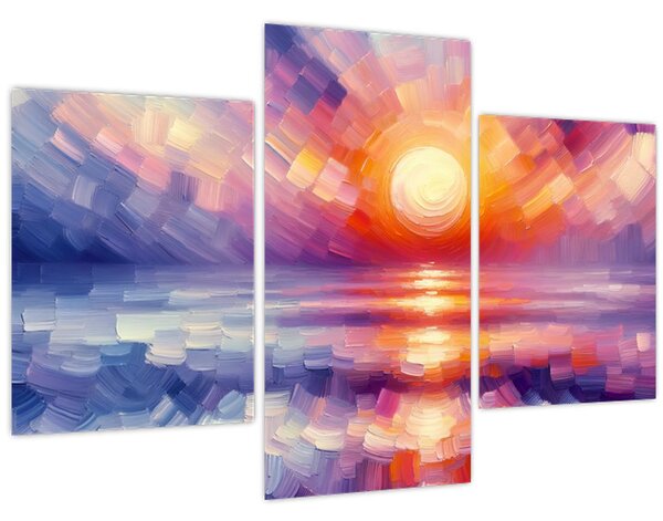 Slika - Umjetnički obojeni zalazak sunca (90x60 cm)