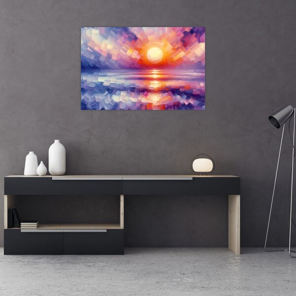 Slika - Umjetnički obojeni zalazak sunca (90x60 cm)