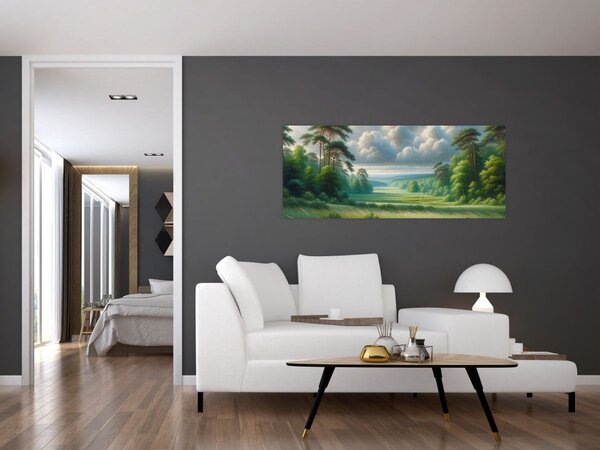 Slika - Zeleni krajolik (120x50 cm)