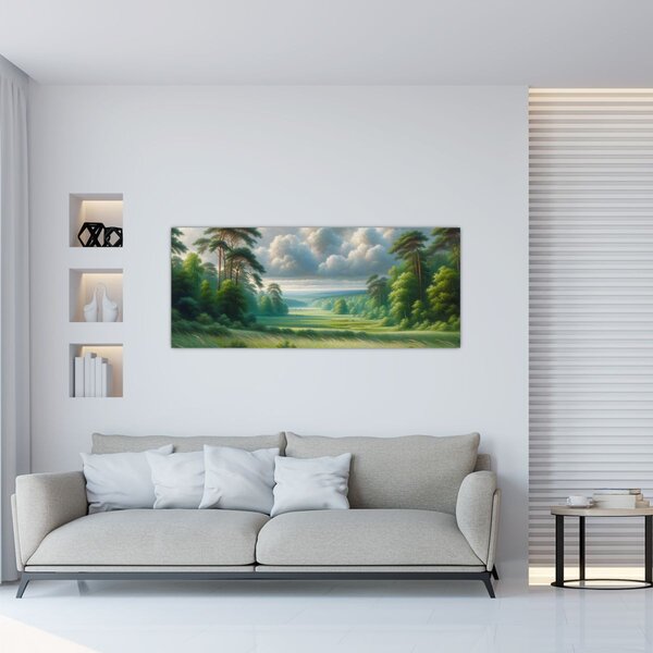Slika - Zeleni krajolik (120x50 cm)