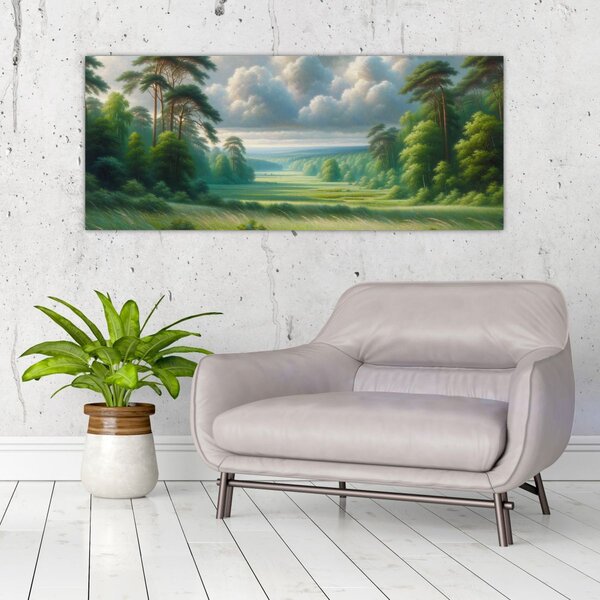 Slika - Zeleni krajolik (120x50 cm)