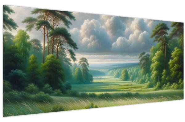 Slika - Zeleni krajolik (120x50 cm)